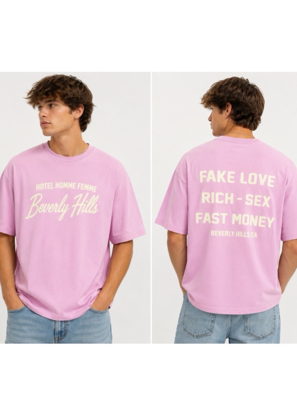 Homme + Femme Hotel Fake Love  Beverly Hills Heavyweight Graphic Tee